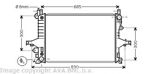 Радиатор охлаждения двигателя AVA VO2115