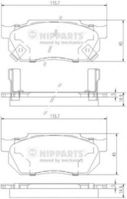 Тормозные колодки NIPPARTS J3604019