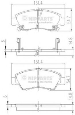 Тормозные колодки NIPPARTS J3604034