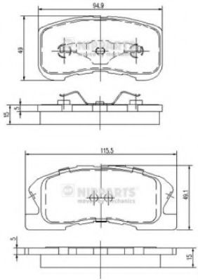 Тормозные колодки NIPPARTS J3606019