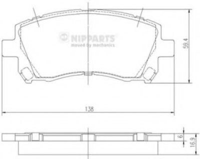 Тормозные колодки NIPPARTS J3607013