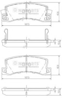 Тормозные колодки NIPPARTS J3612013