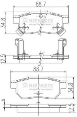 Тормозные колодки NIPPARTS J3614004