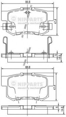 Тормозные колодки NIPPARTS J3614008