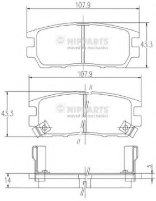 Тормозные колодки NIPPARTS J3615005