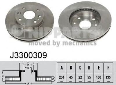 Тормозной диск NIPPARTS J3300309