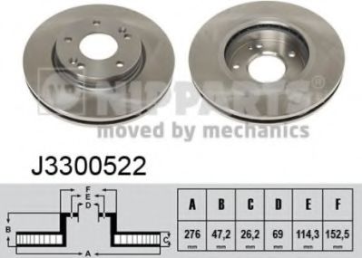 Тормозной диск NIPPARTS J3300522