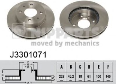 Тормозной диск NIPPARTS J3301071