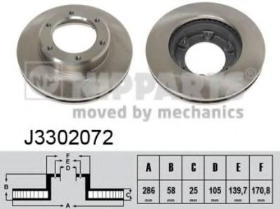 Тормозной диск NIPPARTS J3302072