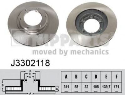 Тормозной диск NIPPARTS J3302118