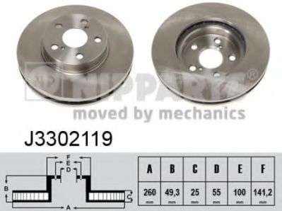 Тормозной диск NIPPARTS J3302119
