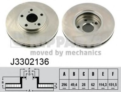 Тормозной диск NIPPARTS J3302136