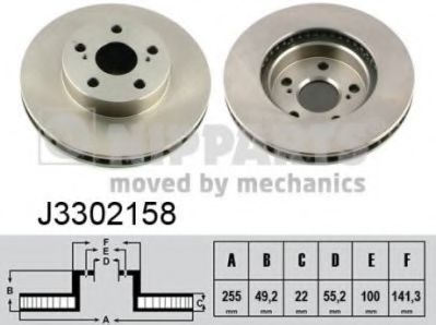Тормозной диск NIPPARTS J3302158