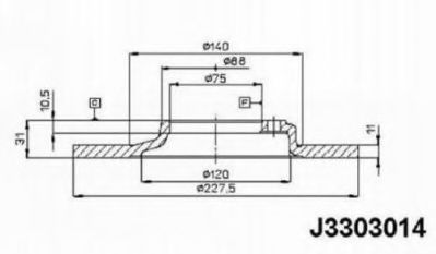Тормозной диск NIPPARTS J3303014