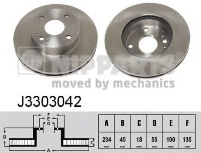 Тормозной диск NIPPARTS J3303042