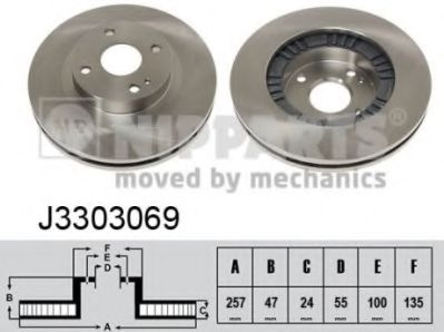 Тормозной диск NIPPARTS J3303069