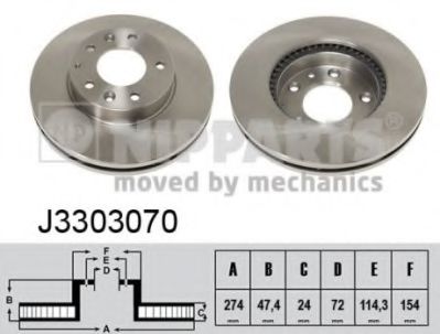 Тормозной диск NIPPARTS J3303070