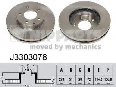 Тормозной диск NIPPARTS J3303078