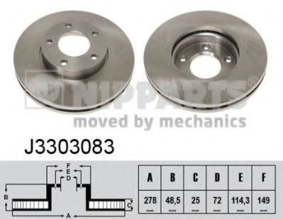 Тормозной диск NIPPARTS J3303083
