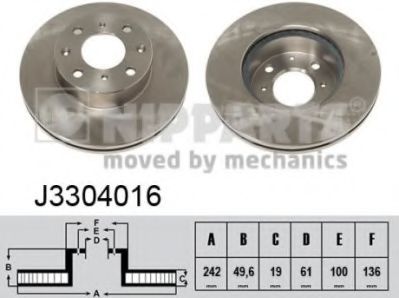Тормозной диск NIPPARTS J3304016