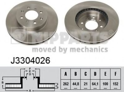 Тормозной диск NIPPARTS J3304026