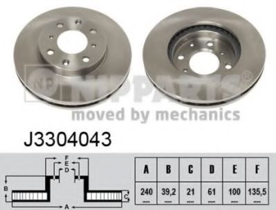 Тормозной диск NIPPARTS J3304043