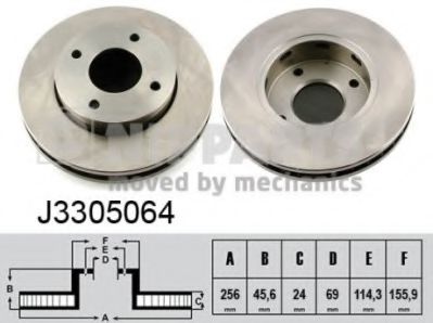 Тормозной диск NIPPARTS J3305064