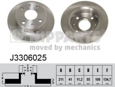 Тормозной диск NIPPARTS J3306025