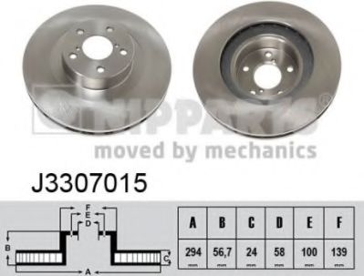 Тормозной диск NIPPARTS J3307015