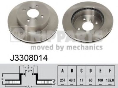 Тормозной диск NIPPARTS J3308014
