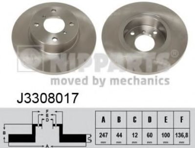 Тормозной диск NIPPARTS J3308017