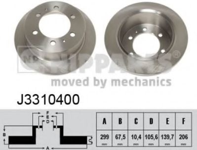 Тормозной диск NIPPARTS J3310400