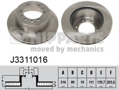 Тормозной диск NIPPARTS J3311016