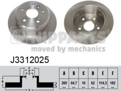 Тормозной диск NIPPARTS J3312025