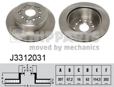Тормозной диск NIPPARTS J3312031