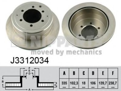 Тормозной диск NIPPARTS J3312034