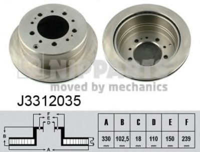 Тормозной диск NIPPARTS J3312035