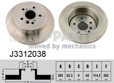 Тормозной диск NIPPARTS J3312038