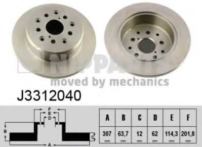 Тормозной диск NIPPARTS J3312040