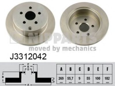 Тормозной диск NIPPARTS J3312042