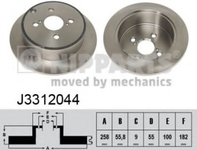 Тормозной диск NIPPARTS J3312044