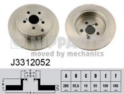 Тормозной диск NIPPARTS J3312052