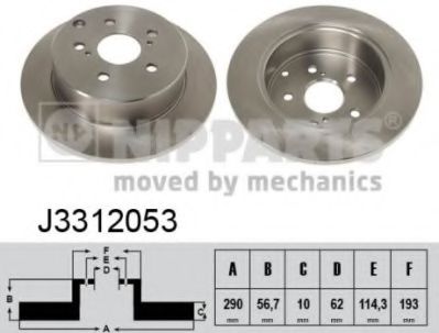 Тормозной диск NIPPARTS J3312053