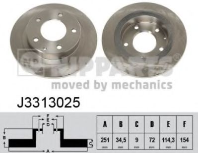 Тормозной диск NIPPARTS J3313025