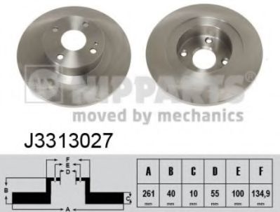 Тормозной диск NIPPARTS J3313027