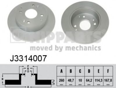 Тормозной диск NIPPARTS J3314007