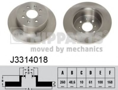 Тормозной диск NIPPARTS J3314018