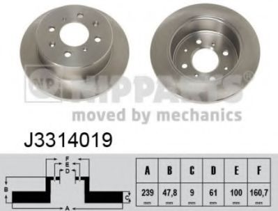 Тормозной диск NIPPARTS J3314019