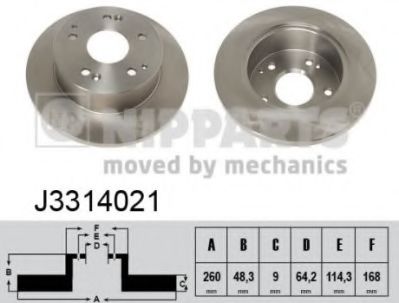 Тормозной диск NIPPARTS J3314021