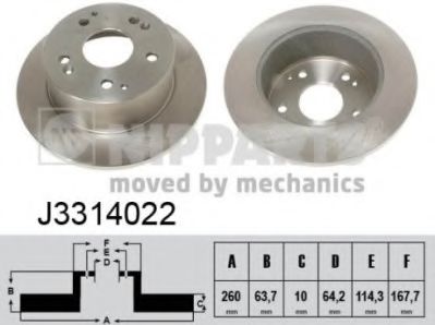 Тормозной диск NIPPARTS J3314022